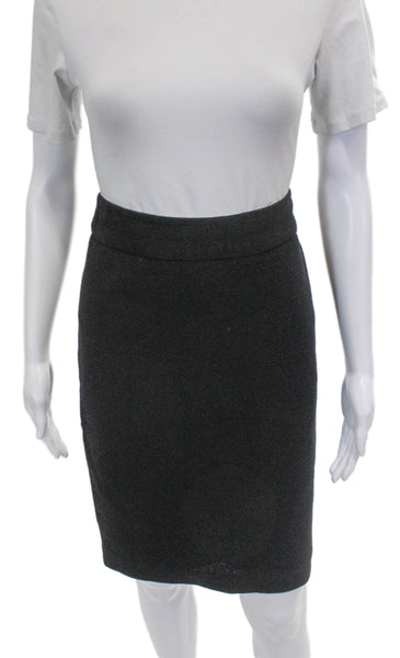 Armani Collezioni Women Wool Pencil Skirt Knee Length Gray Zip Size 6