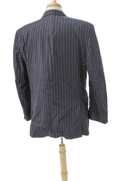 Calvin Klein Mens Blue Wool Striped Blazer Size 44