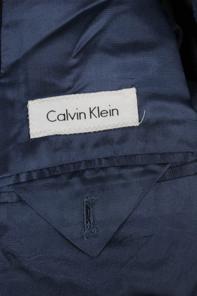 Calvin Klein Mens Blue Wool Striped Blazer Size 44
