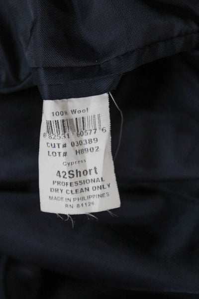 Haspel Mens Blazer Blue Plaid 100% Wool Size 42 Short