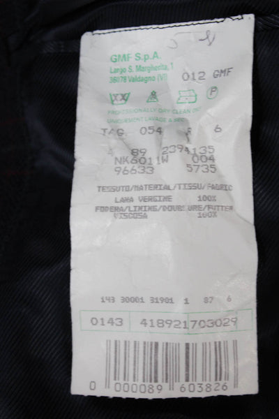 Gianfranco Ferre Mens Virgin Wool Plaid Blazer Blue Size 54