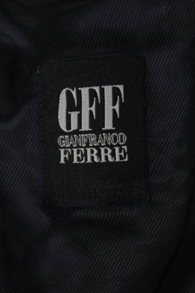 Gianfranco Ferre Mens Virgin Wool Plaid Blazer Blue Size 54