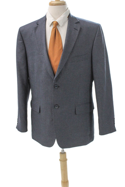 Club Room Mens Blue Wool Check Blazer Size 42