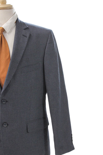 Club Room Mens Blue Wool Check Blazer Size 42