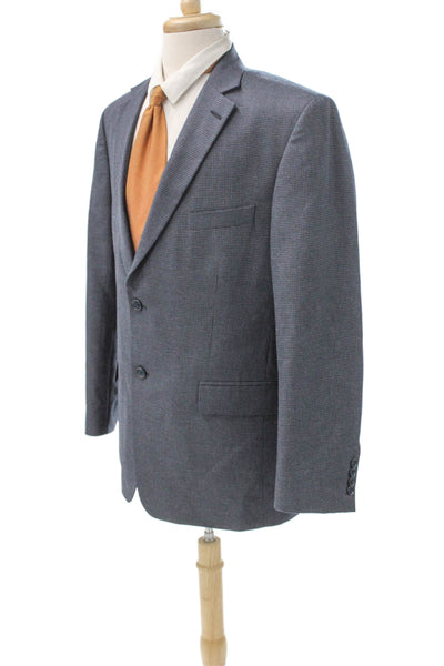 Club Room Mens Blue Wool Check Blazer Size 42