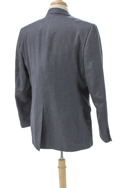 Club Room Mens Blue Wool Check Blazer Size 42