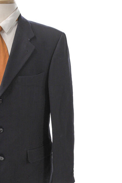 Boss Hugo Boss Mens Blue All Wool Solid Blazer Size 42