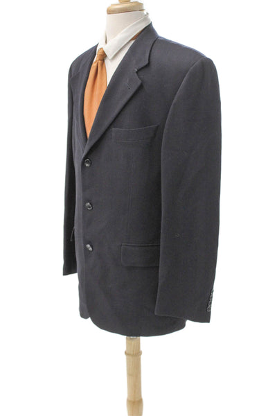 Boss Hugo Boss Mens Blue All Wool Solid Blazer Size 42