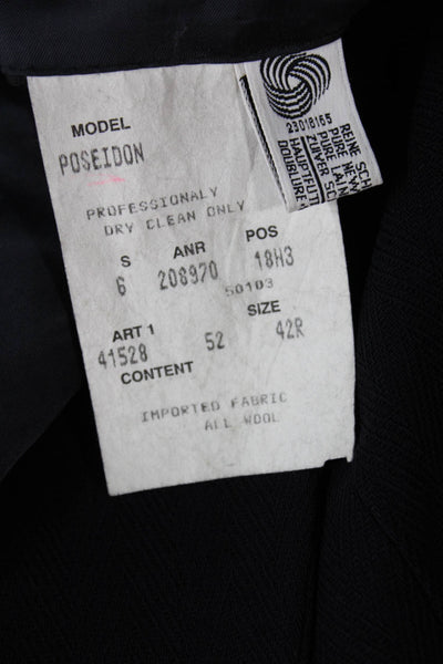 Boss Hugo Boss Mens Blue All Wool Solid Blazer Size 42