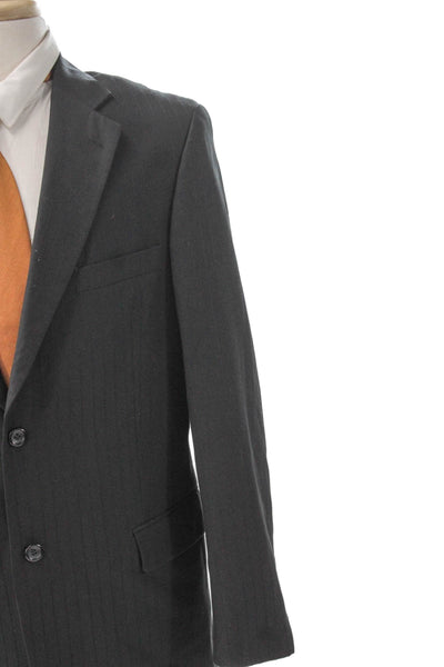 Caravelli Mens Black Striped Polyester Blazer Size 42