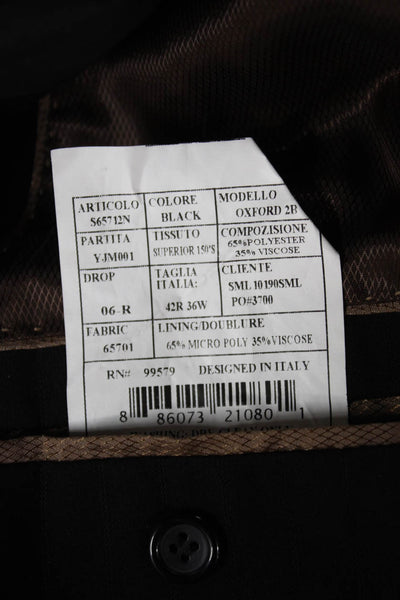 Caravelli Mens Black Striped Polyester Blazer Size 42