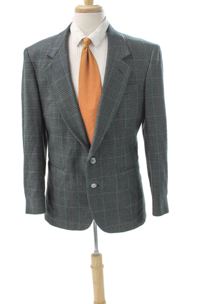 Celini Mens Blazer Multicolor Wool Check Size 40