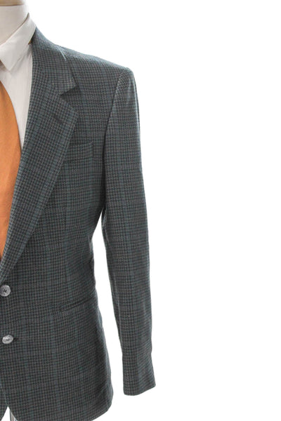 Celini Mens Blazer Multicolor Wool Check Size 40