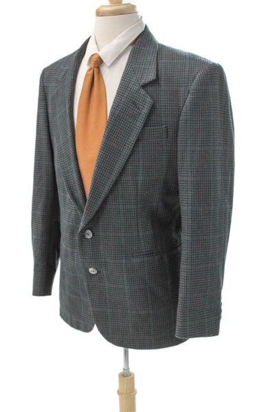 Celini Mens Blazer Multicolor Wool Check Size 40