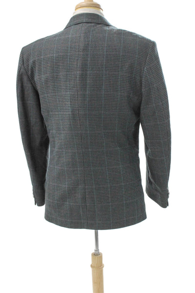 Celini Mens Blazer Multicolor Wool Check Size 40