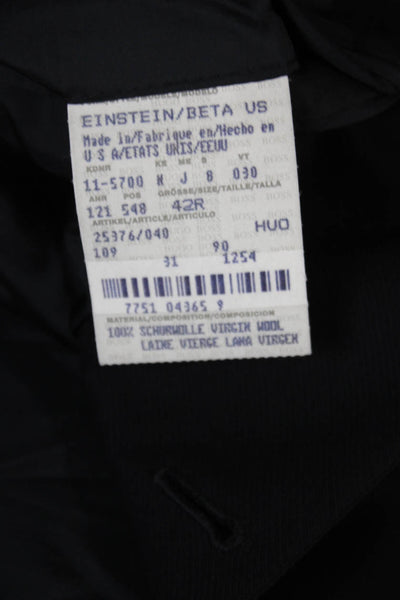Boss Hugo Boss Mens Virgin Wool Blue Blazer Size 42