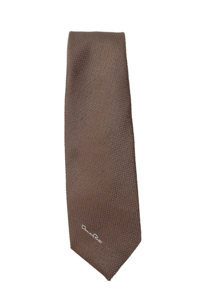 Oscar de la Renta Mens Textured Necktie Brown Size OS