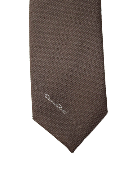 Oscar de la Renta Mens Textured Necktie Brown Size OS