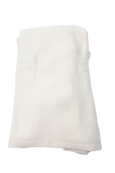 Hudson Park Unisex Adult Queen Throw Blanket White Cotton