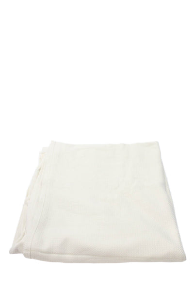 Hudson Park Unisex Adult Queen Throw Blanket White Cotton