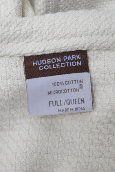 Hudson Park Unisex Adult Queen Throw Blanket White Cotton