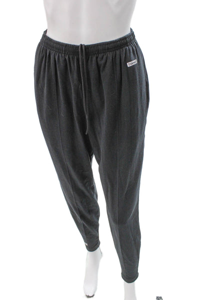 Hind Mens Track Pants Gray Polyester Drawstring Size M