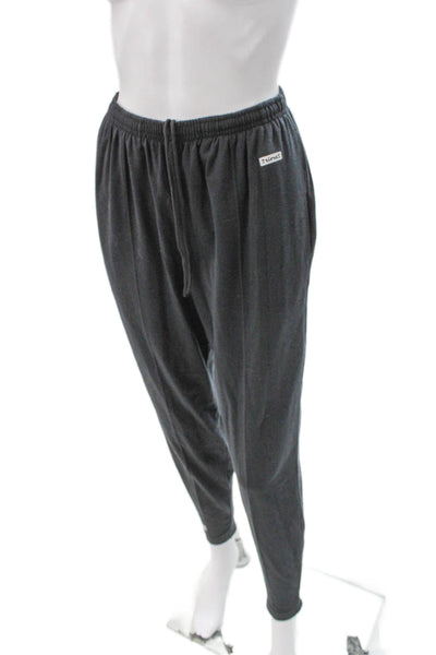 Hind Mens Track Pants Gray Polyester Drawstring Size M
