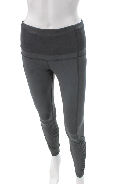 Lululemon Women Ankle Leggings Gray Nylon Pull On Size 8
