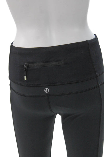 Lululemon Women Ankle Leggings Gray Nylon Pull On Size 8