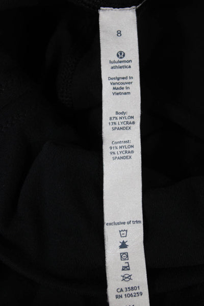 Lululemon Womens Black Ankle Nylon Leggings Pull On Size 8