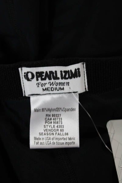 Pearl Izumi Women Footless Tights Black Nylon Spandex Solid Size M