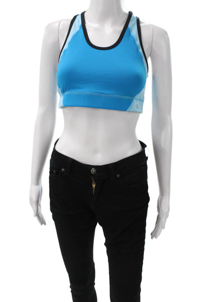 Lululemon Womens Scoop Neck Stretch Knit Colorblock Sports Bra Blue Size 10