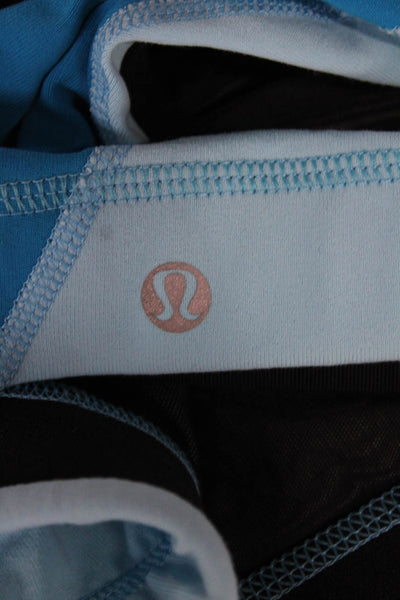 Lululemon Womens Scoop Neck Stretch Knit Colorblock Sports Bra Blue Size 10