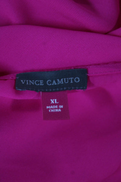 Vince Camuto Womens Basic Pink V-Neck Sleeveless Blouse Size XL