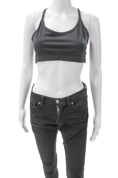 Lululemon Womens Spaghetti Strap Scoop Neck Sports Bra Black Size 10