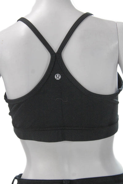 Lululemon Womens Spaghetti Strap Scoop Neck Sports Bra Black Size 10