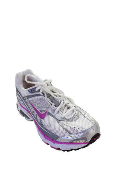 Nike Womens Lace Up Knit Logo Air Max Moto 5 Running Sneakers White Purple 11