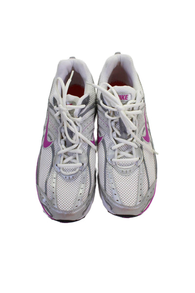 Nike Womens Lace Up Knit Logo Air Max Moto 5 Running Sneakers White Purple 11