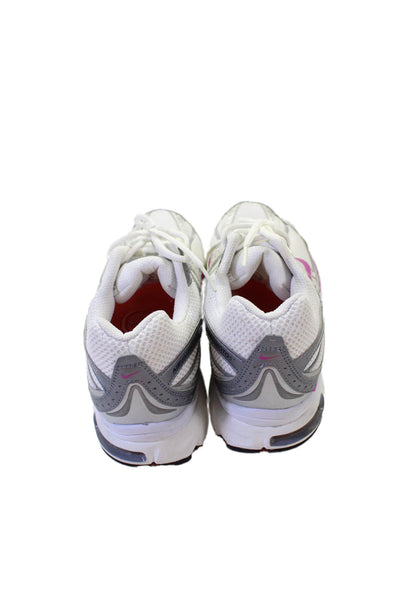 Nike Womens Lace Up Knit Logo Air Max Moto 5 Running Sneakers White Purple 11