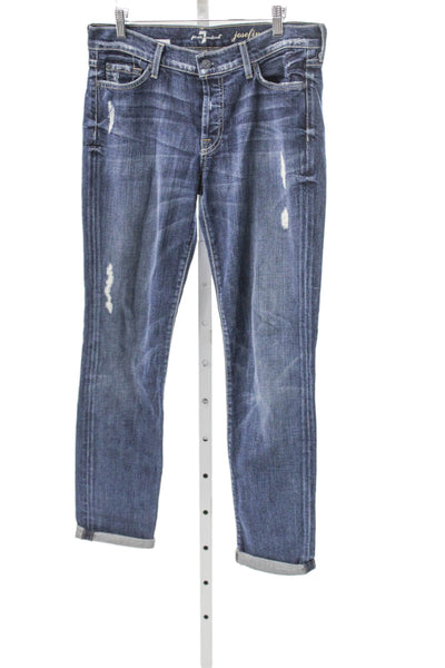7 For All Mankind Women Boyfriend Jeans Blue Denim Size 29