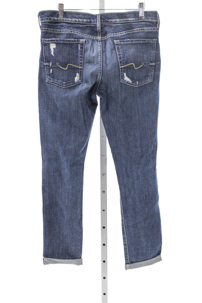 7 For All Mankind Women Boyfriend Jeans Blue Denim Size 29