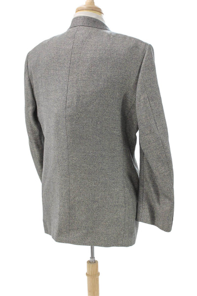 Monsieur Givenchy Mens Gray Wool Silk Blazer Button Closure Size 42