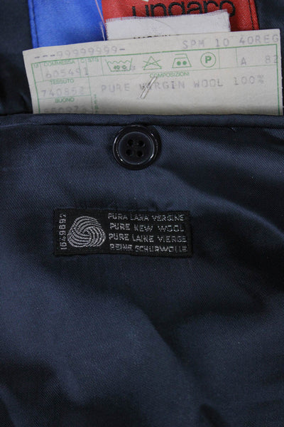 Ungaro Mens Blue Wool Blazer Button Front Solid Size 40