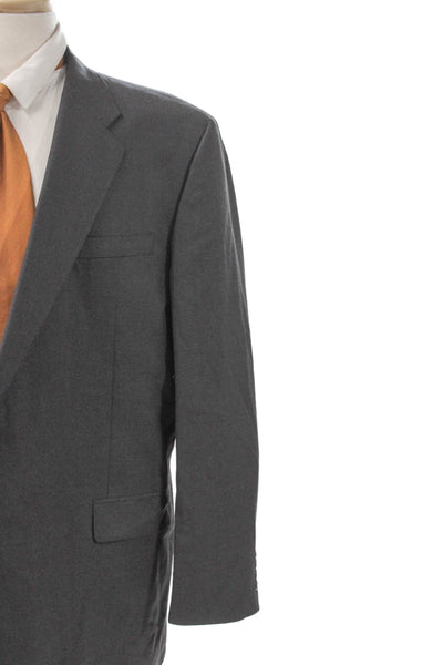 Hickey Freeman Mens Gray Wool Blazer Button Big & Tall Size 48