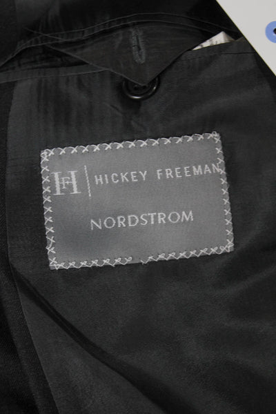 Hickey Freeman Mens Gray Wool Blazer Button Big & Tall Size 48