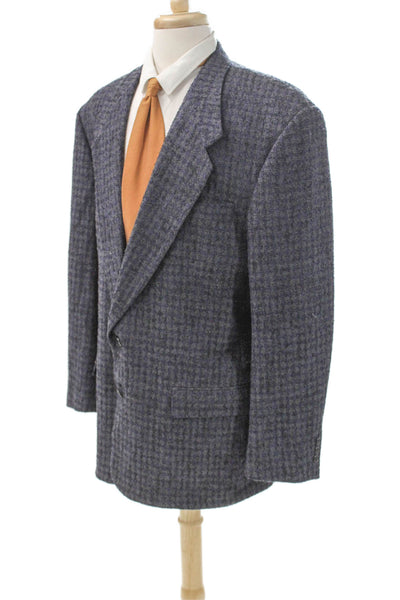 Tallia Mens Gray Checked Blazer Size 44