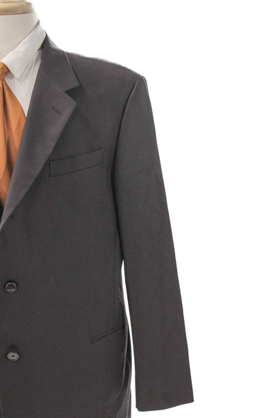 Donna Karan Signature Mens Blazer Gray Wool Button Size 46