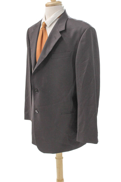 Donna Karan Signature Mens Blazer Gray Wool Button Size 46