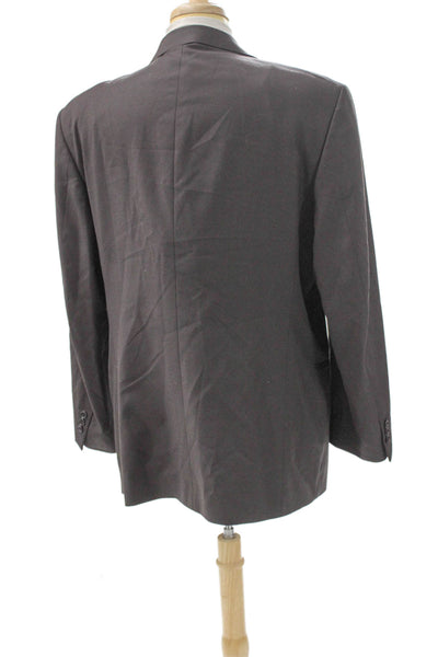 Donna Karan Signature Mens Blazer Gray Wool Button Size 46