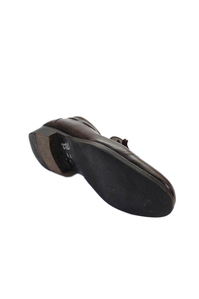 Salvatore Ferragamo Mens Leather Tassel Front Dress Loafers Brown Size 10.5 Wide